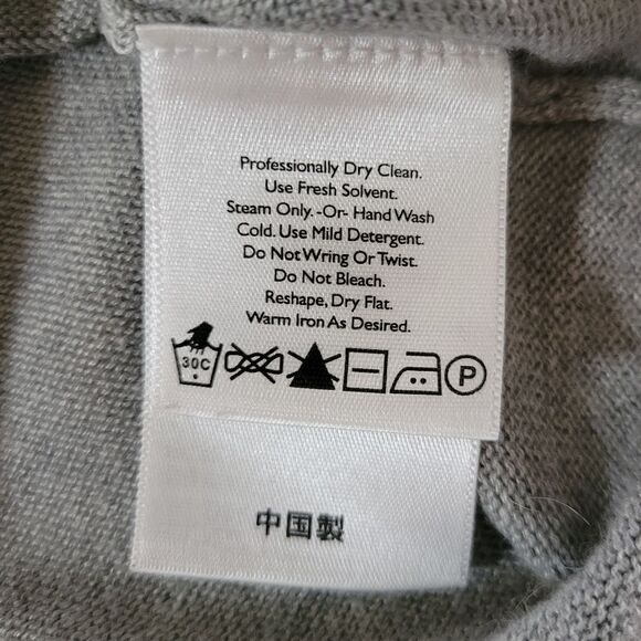 Eddie Bauer Women's Gray Henley Silk Angora Long Sleeve Sweater - Picture 8 of 10